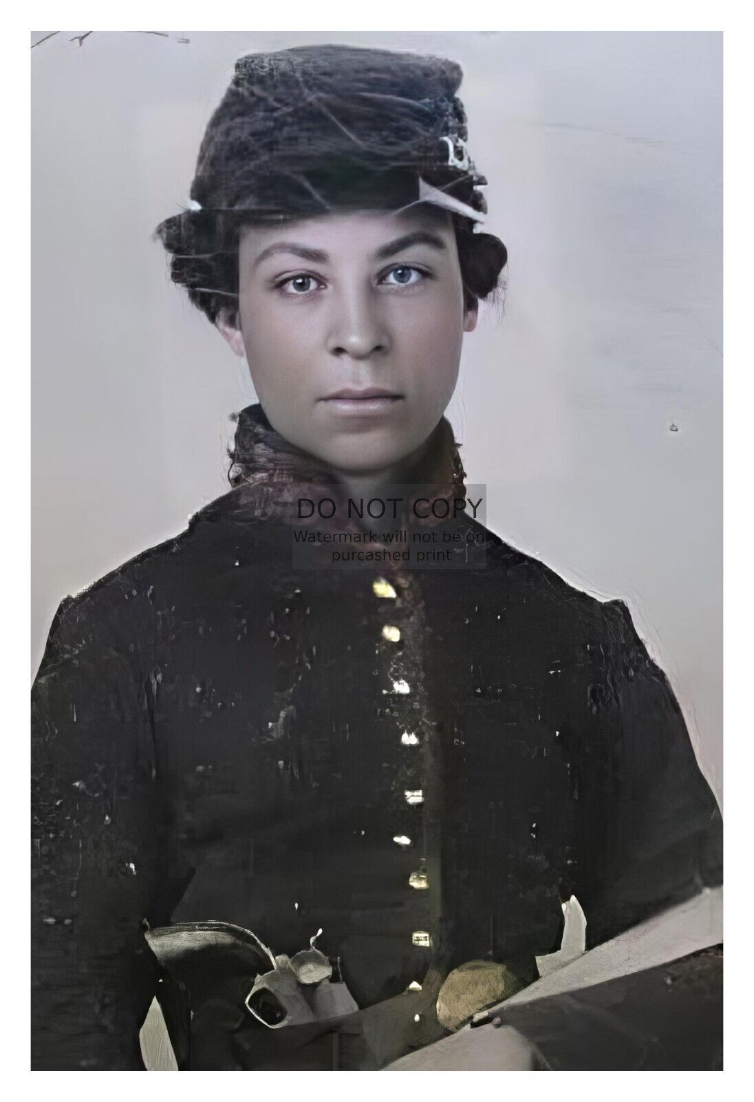 CATHAY WILLIAMS ONLY FEMALE BUFFALO SOLDIER UNION CIVIL WAR 4X6 COLORIZED PHOTO
