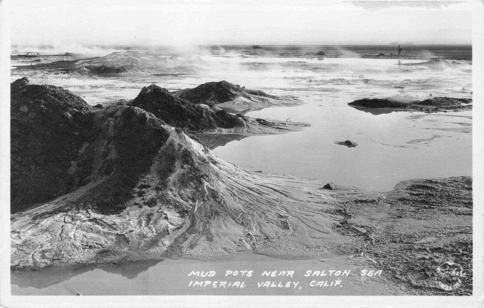 RPPC Imperial Valley California Salton Sea Mud Pots Frasher Real Photo Postcard
