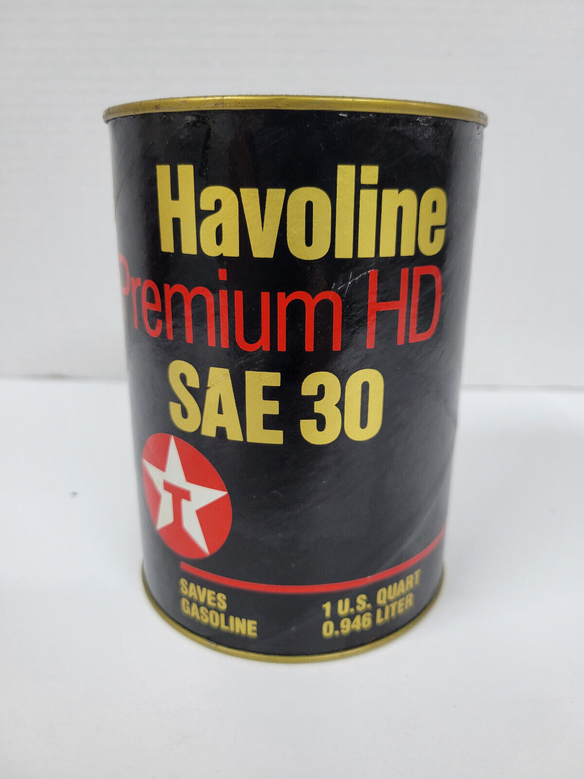 NOS Unopened - Texaco Havoline Premium HD Motor Oil 1 U.S. Quart Cardboard Can
