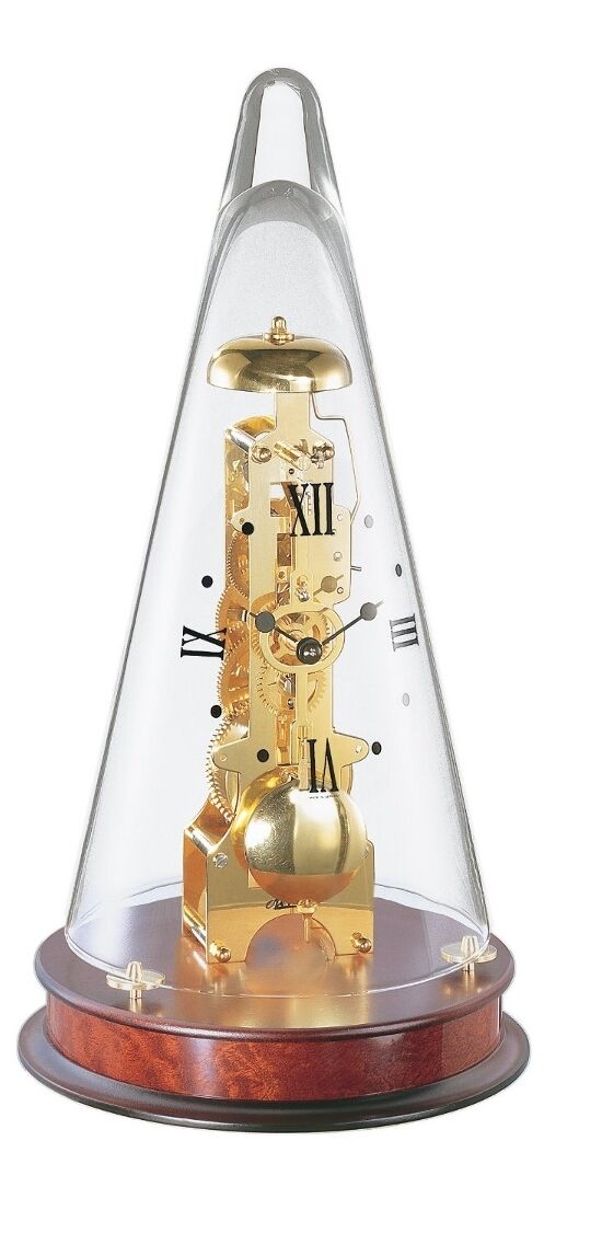 (New) LEYTON Skeleton Table Mantel Clock Mahogany 22716-070791 Hermle Clocks
