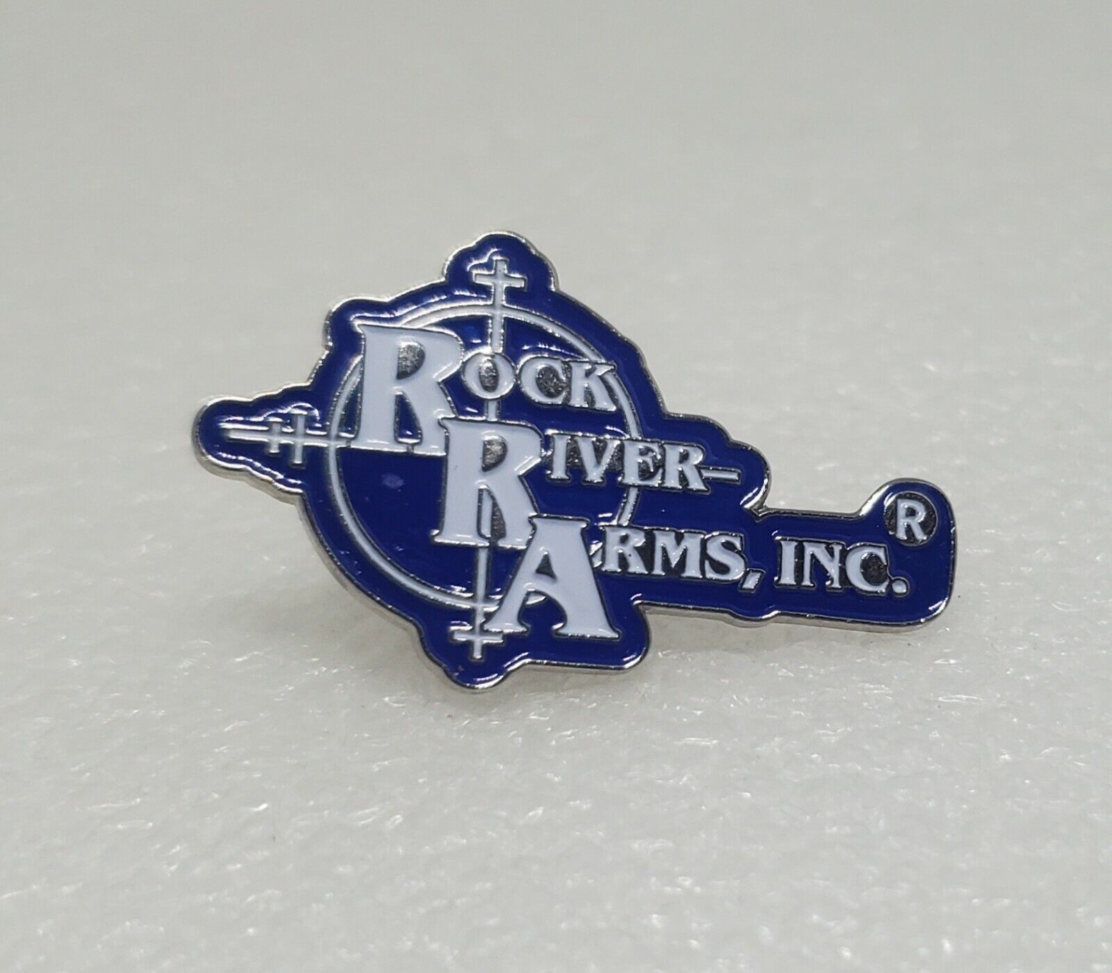 Rock River Arms Incorporated Scope Target Pin  Silver Tone w Blue Enamel 