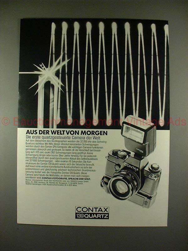 1979 Contax 139 Quartz Camera Ad, in German - NICE
