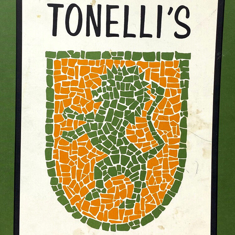 1971 Tonelli's Italian Restaurant Menu Napa-Vallejo Highway American Canyon Map