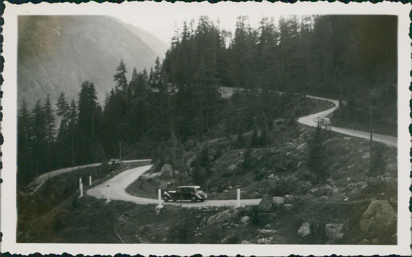 France, Lacets du Route du Col des Montets Vintage Silver Print. Savoie. Photogr