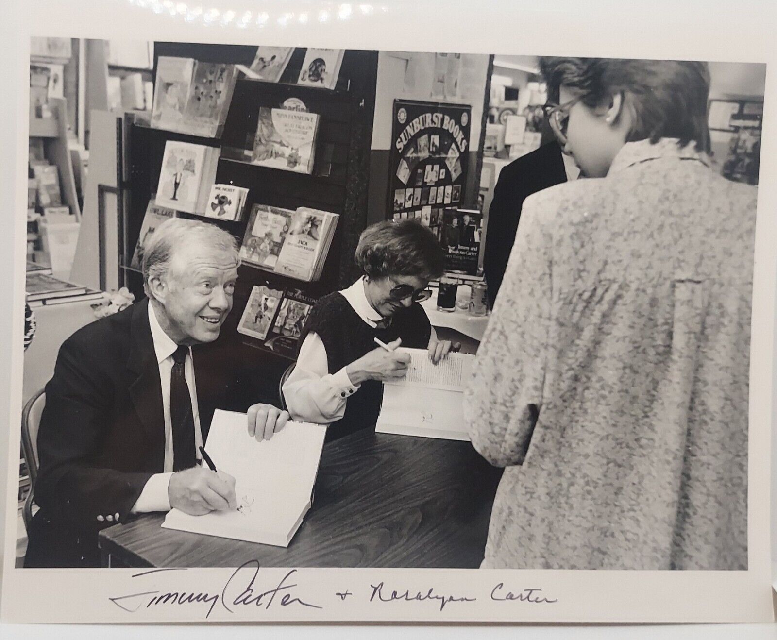 Vintage Jimmy Carter & Rosalynn Carter Signed Full Signature Photo