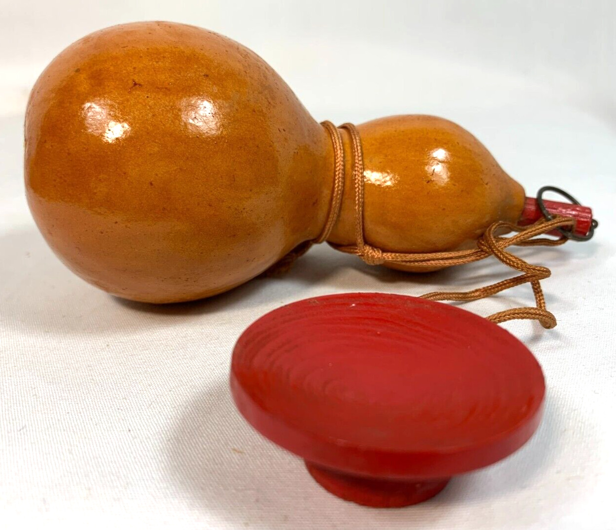 Miniature Japanese Gourd Canteen and Sake Cup Lucky Charm