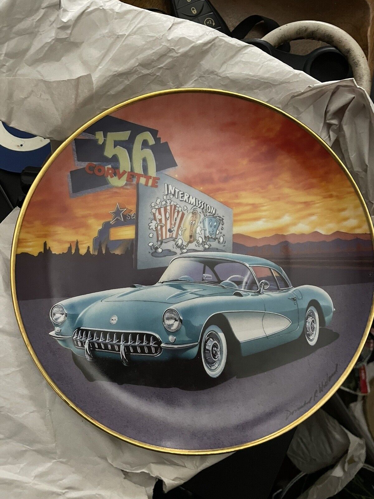 Franklin Mint Limited Edition ‘56 Chevy Corvette Collectors Plate