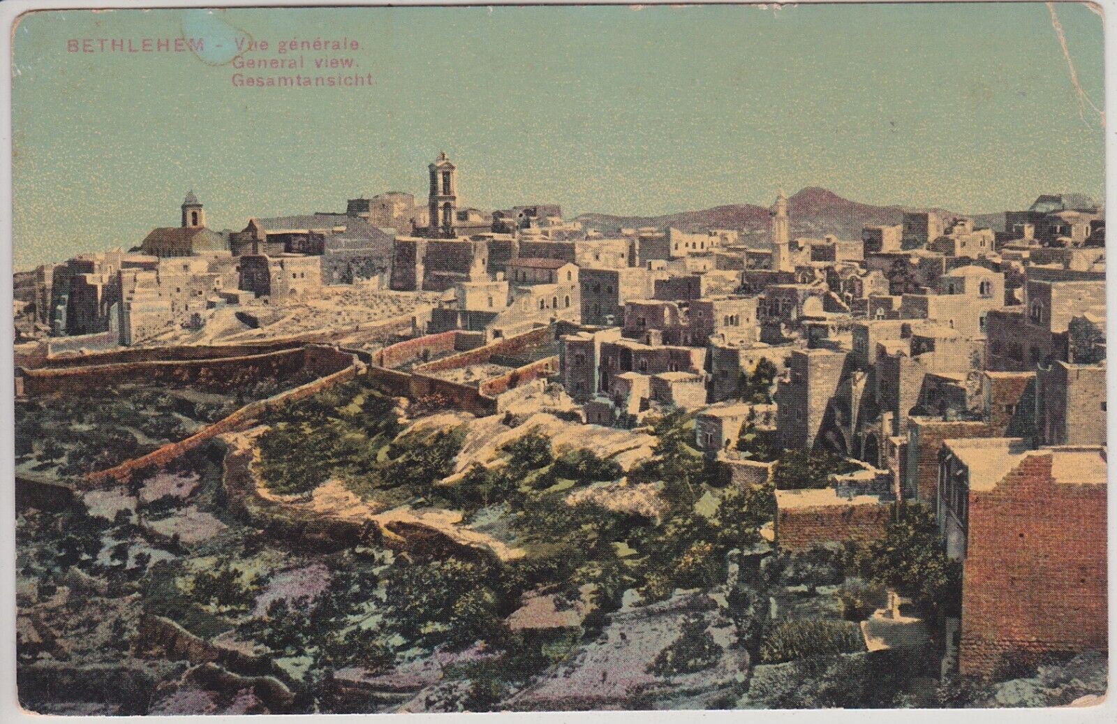 Bethlehem, Israel. General View. Antique Postcard.
