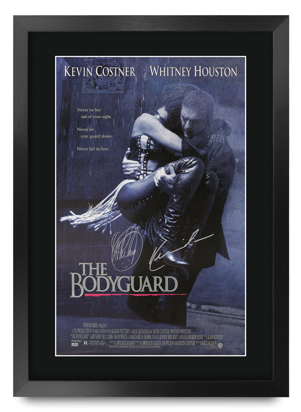 The Bodyguard Kevin Costner Whitney Houston A3 Poster Framed Print for Movie Fan