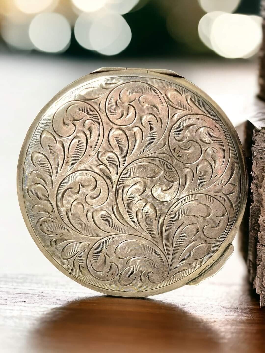 🔥 Vintage 1940s BIRKS STERLING SILVER Art Deco MIRRORED COMPACT 