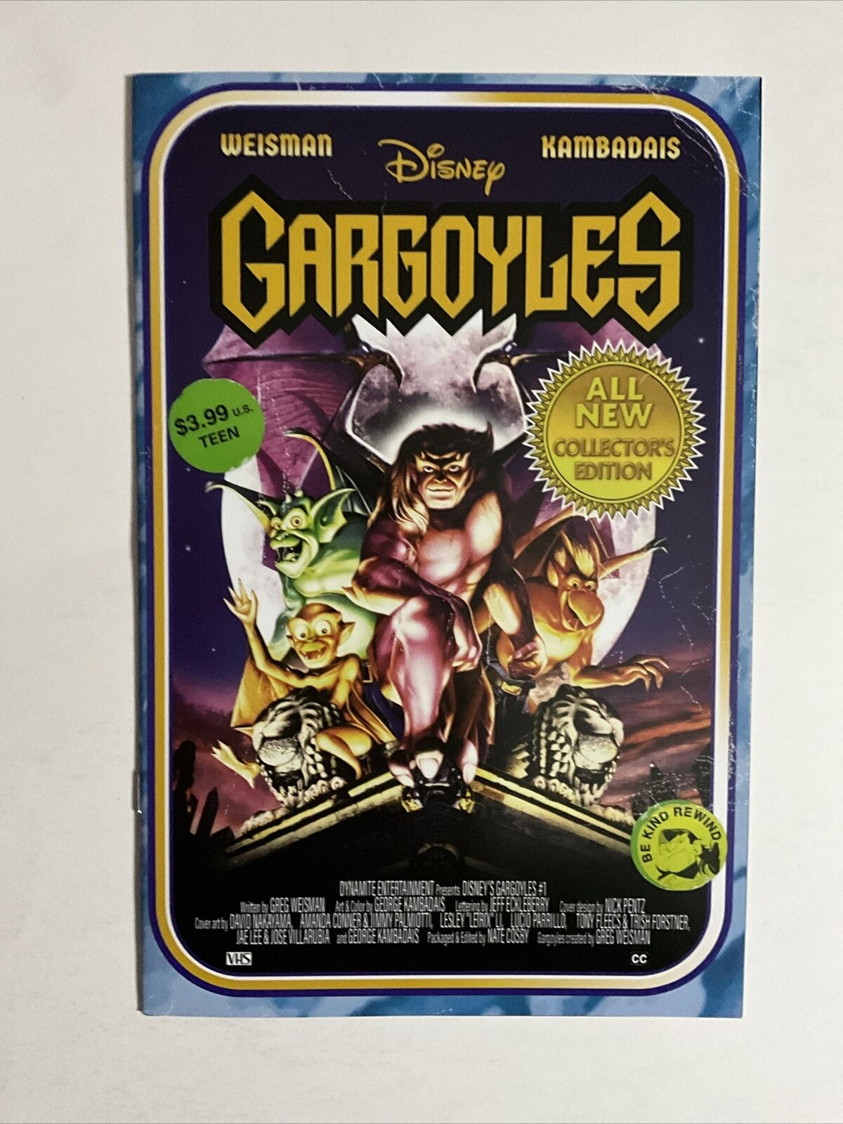 Gargoyles #1 (2022) 9.4 NM Dynamite 1:20 VHS Video Case Disney Variant Cover
