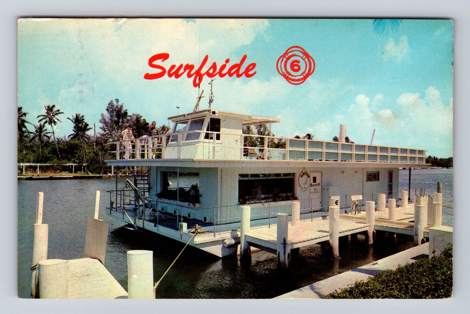 Miami Beach FL-Florida, Surfside 6 Floating House, Vintage c1965 Postcard