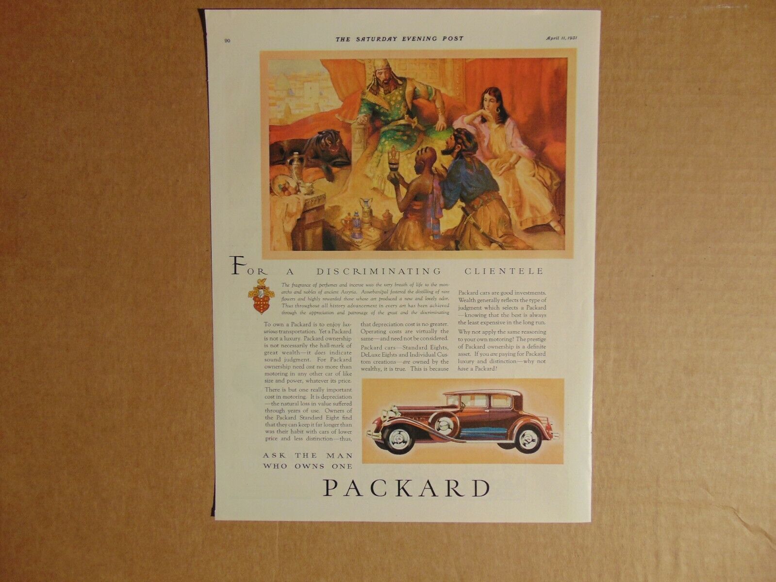 1931 PACKARD For Discriminating Clientele vintage art print ad