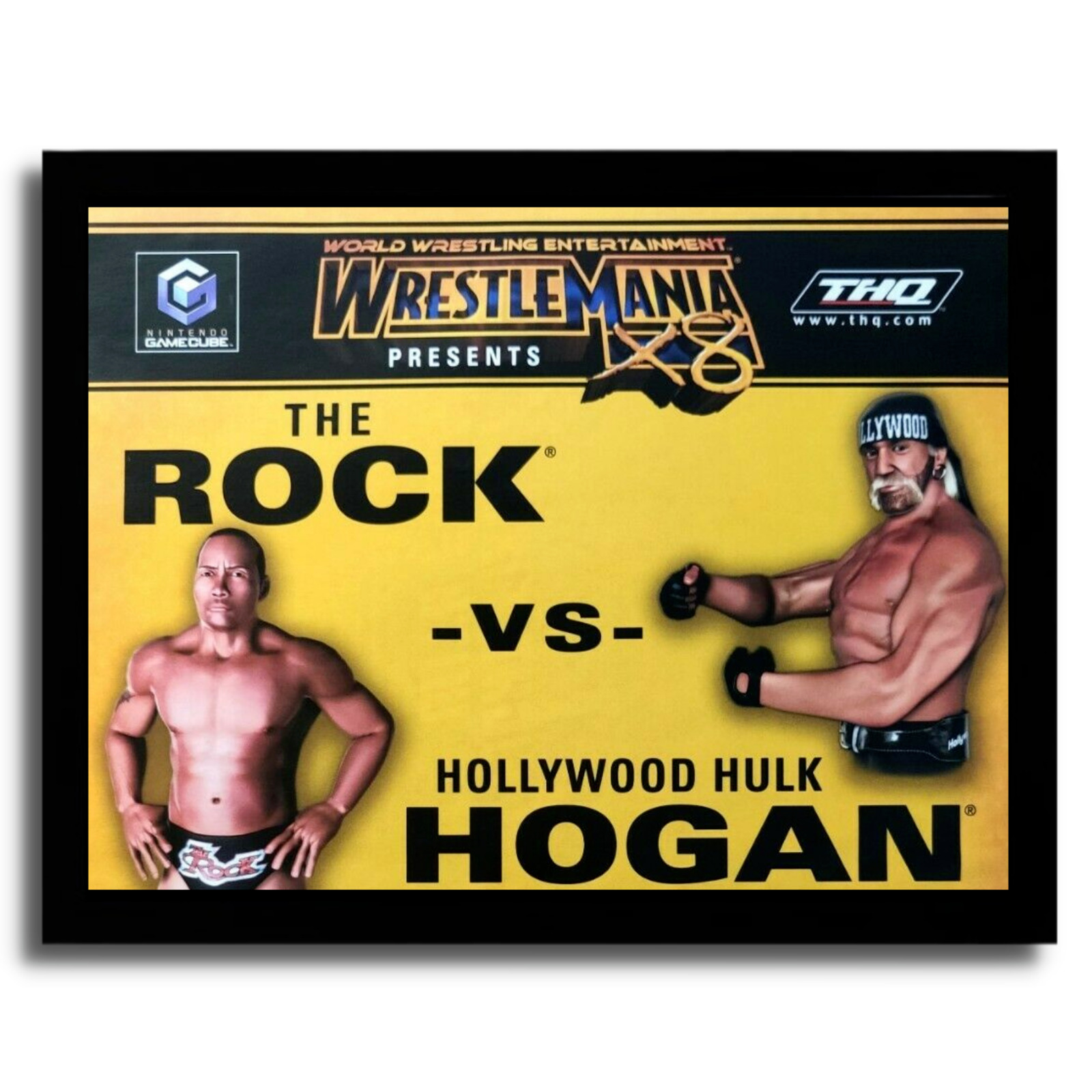 2002 WrestleMania X8 Framed Print Ad/Poster HULK HOGAN THE ROCK Official GCN WWE