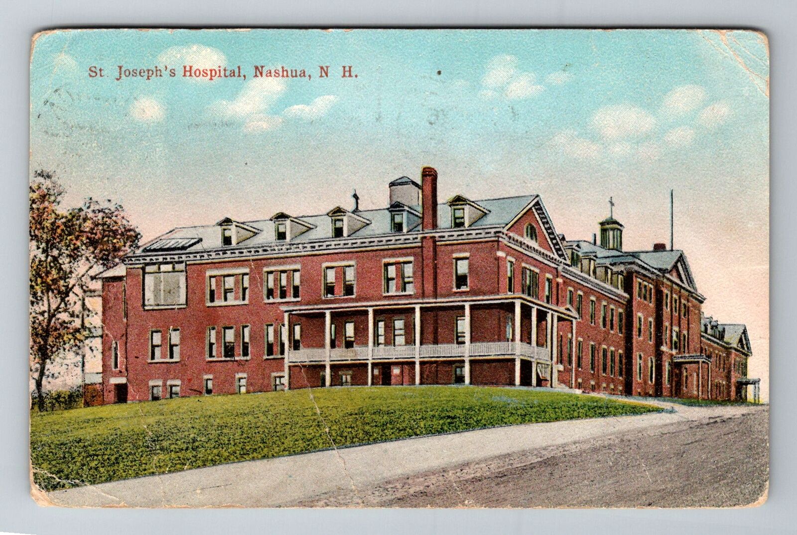 Nashua NH-New Hampshire, St Joseph\'s Hospital, Antique, Vintage c1919 Postcard