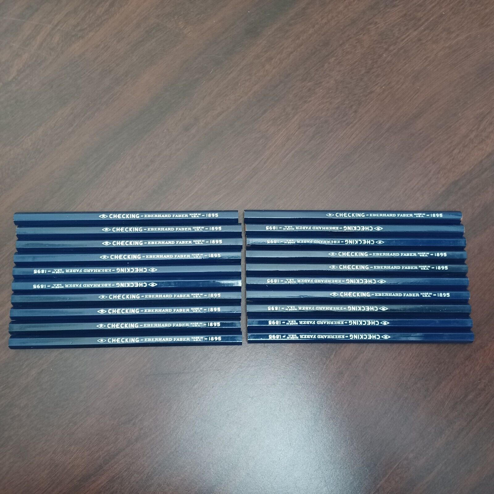 Vtg CHECKING Eberhard Faber Pencils # 1895 Blue Hex Unsharpened Lot Of 20 Loose 