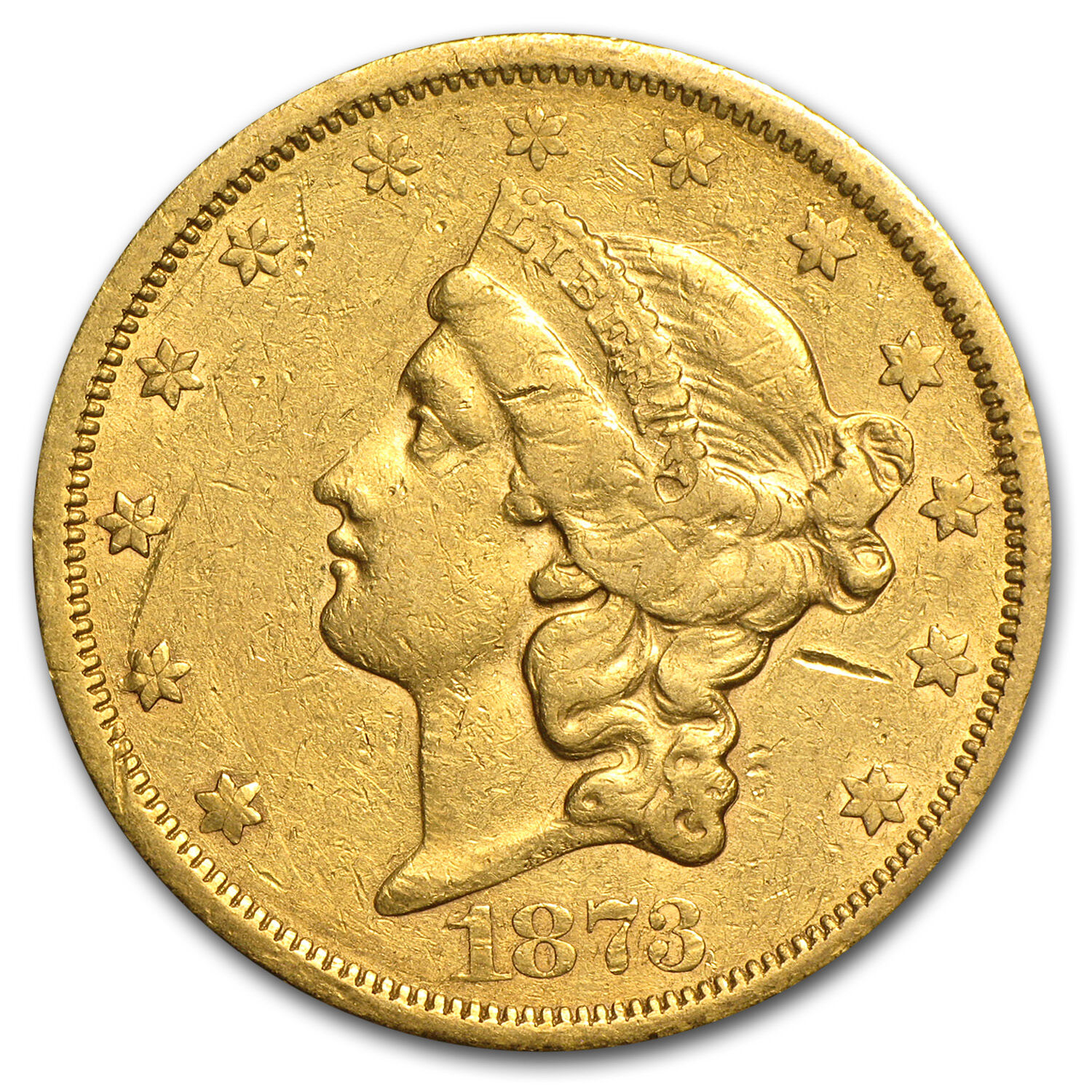 $20 Liberty Gold Double Eagle Coin - Type 2 - Random Year - Cleaned - SKU #61870