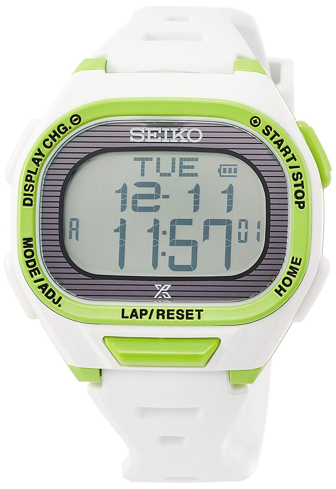 Seiko Watch Prospex Super Runners Soft Polyurethane Band SBEF053 white green