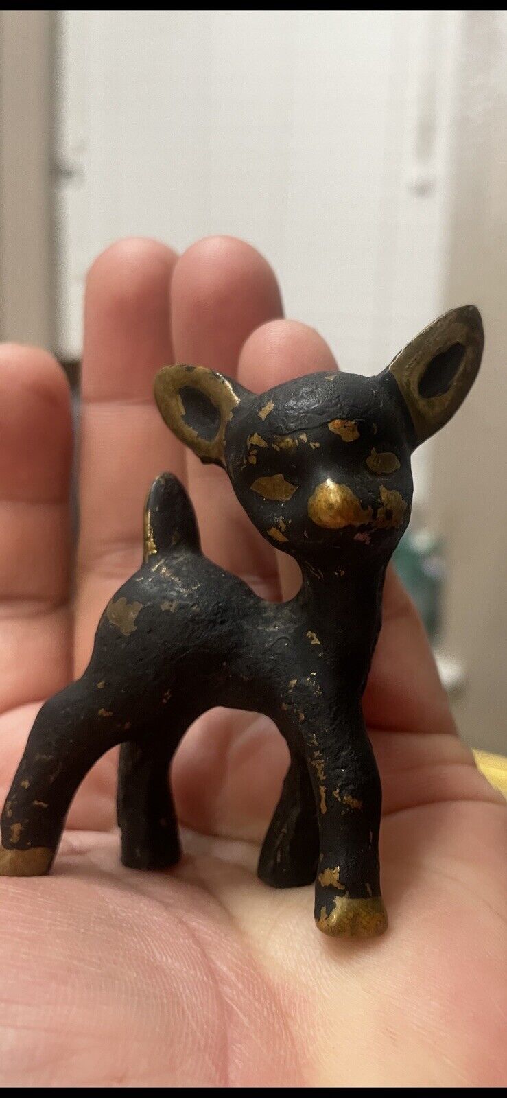 Walter Bosse ? Deer Figurine Vtg Mid Century Miniature Austria Brass Bambi