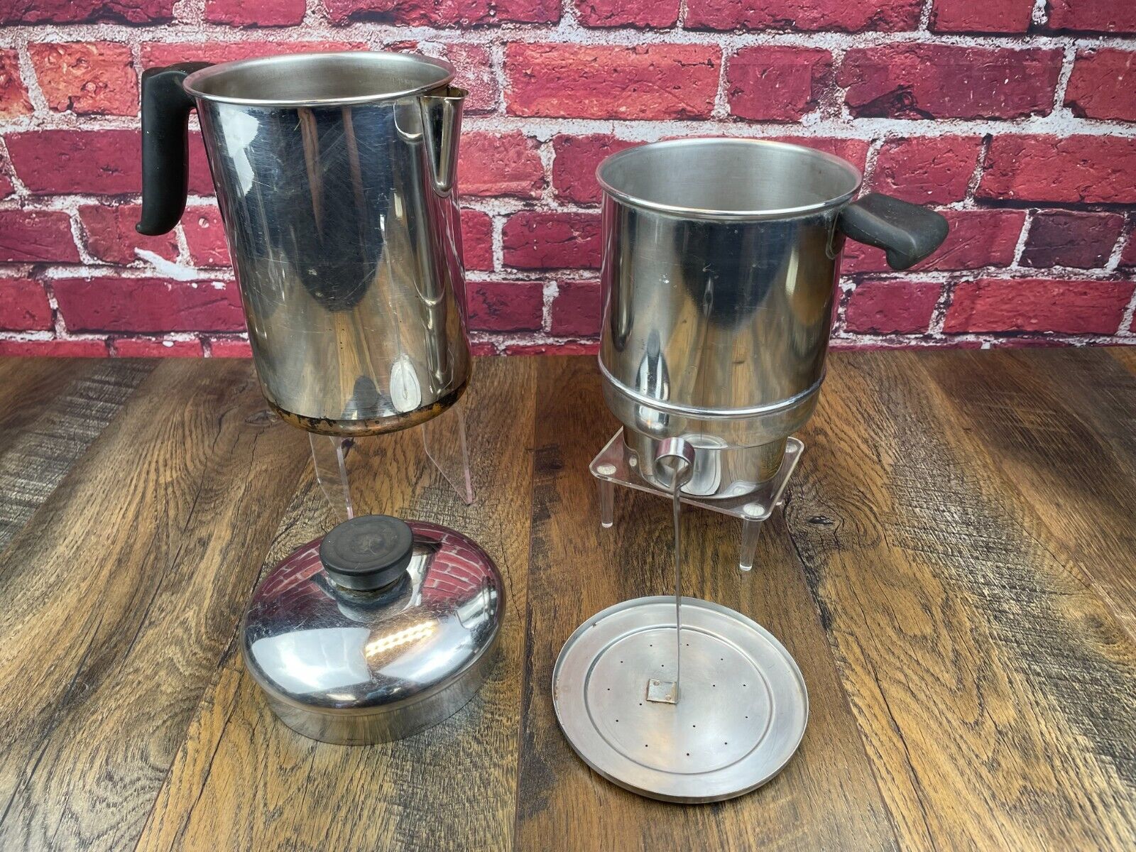 Vintage 1801 Revere Ware Coffee Percolator Copper Clad Stainless Steel