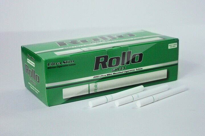 Rollo Ultra Slim \'Green Menthol\' Filter Tubes (200 count) - 600