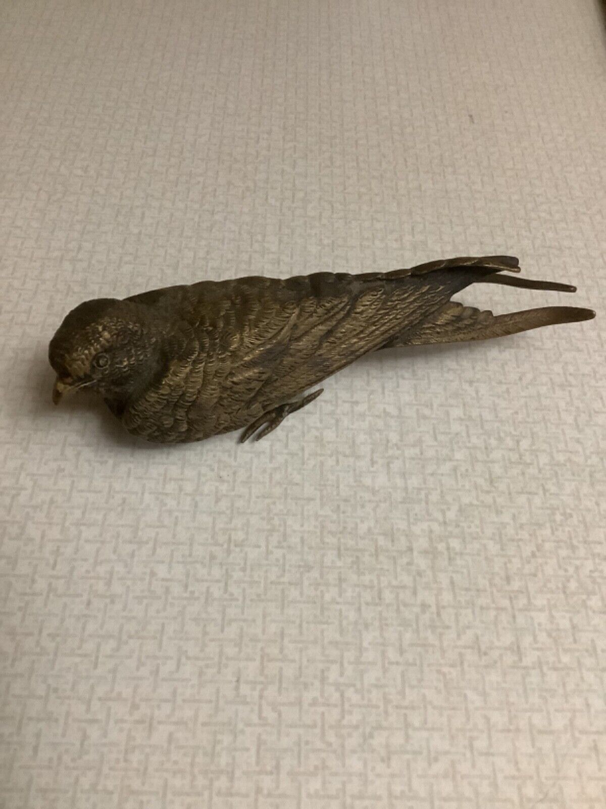 Wonderful Antique Austrian Cold Painted Bronze Swallow bird