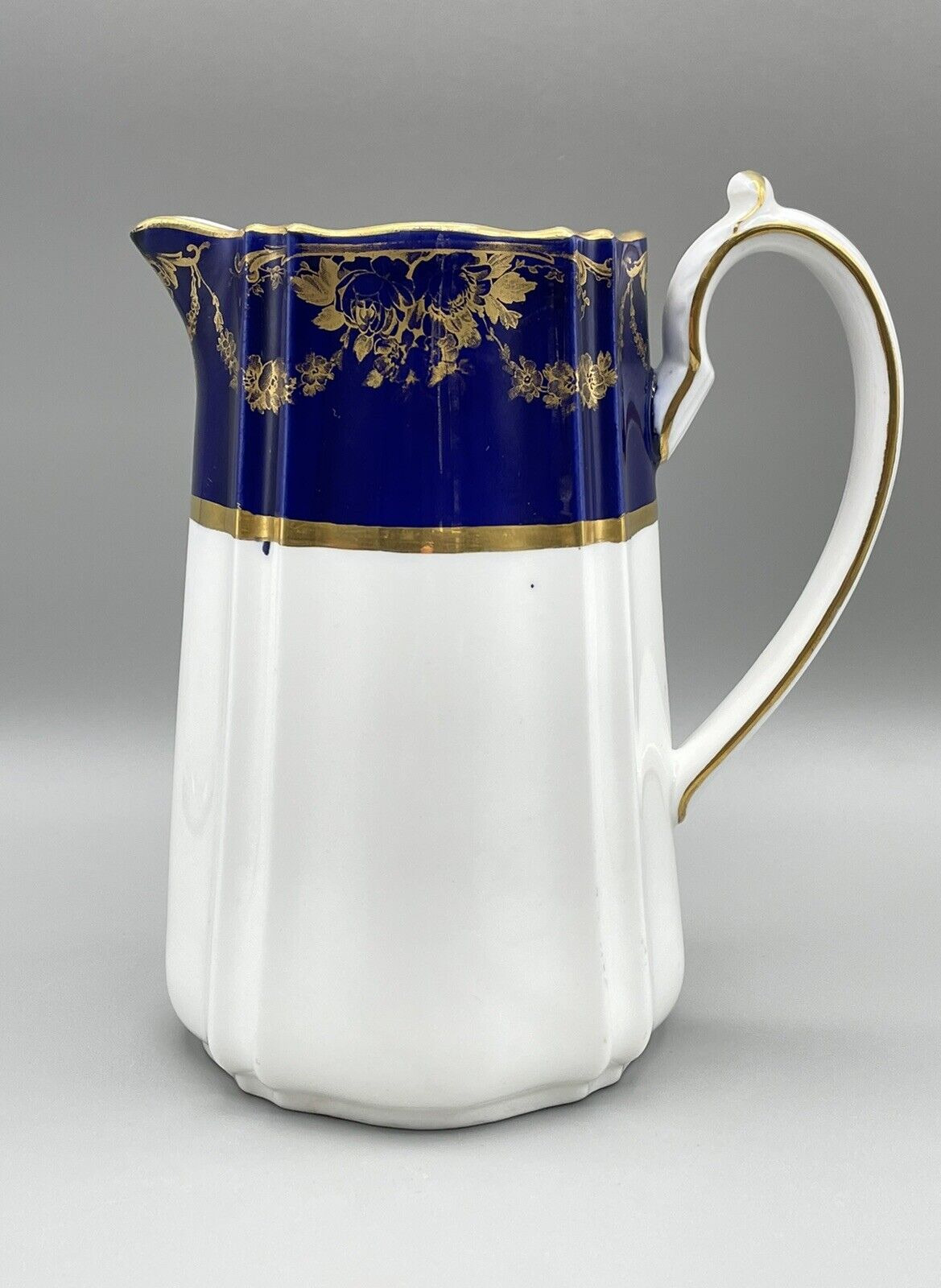 Antique Wedgewood Cobalt Blue Gold Coffee Pot Pitcher Victorian Georgian 1880s