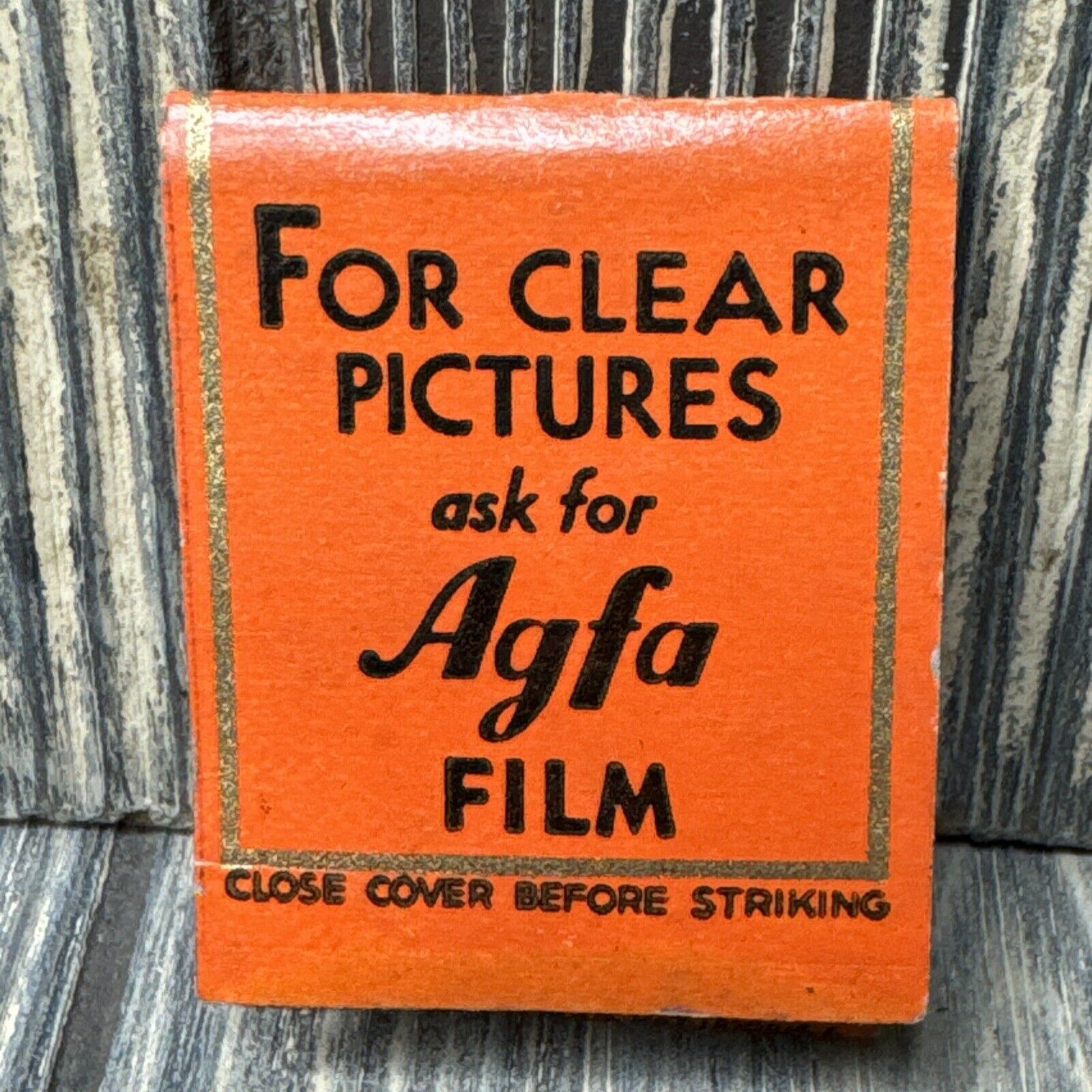 Vintage Agfa Film Orange Clear Pictures Matchbook Advertisement