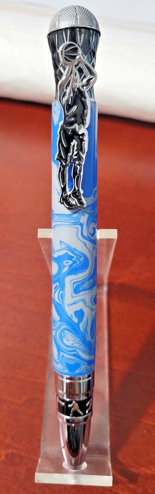 Duke Devils Basketball Ballpoint Pen Veteran Hand Turned Blue And Gray Acrylic