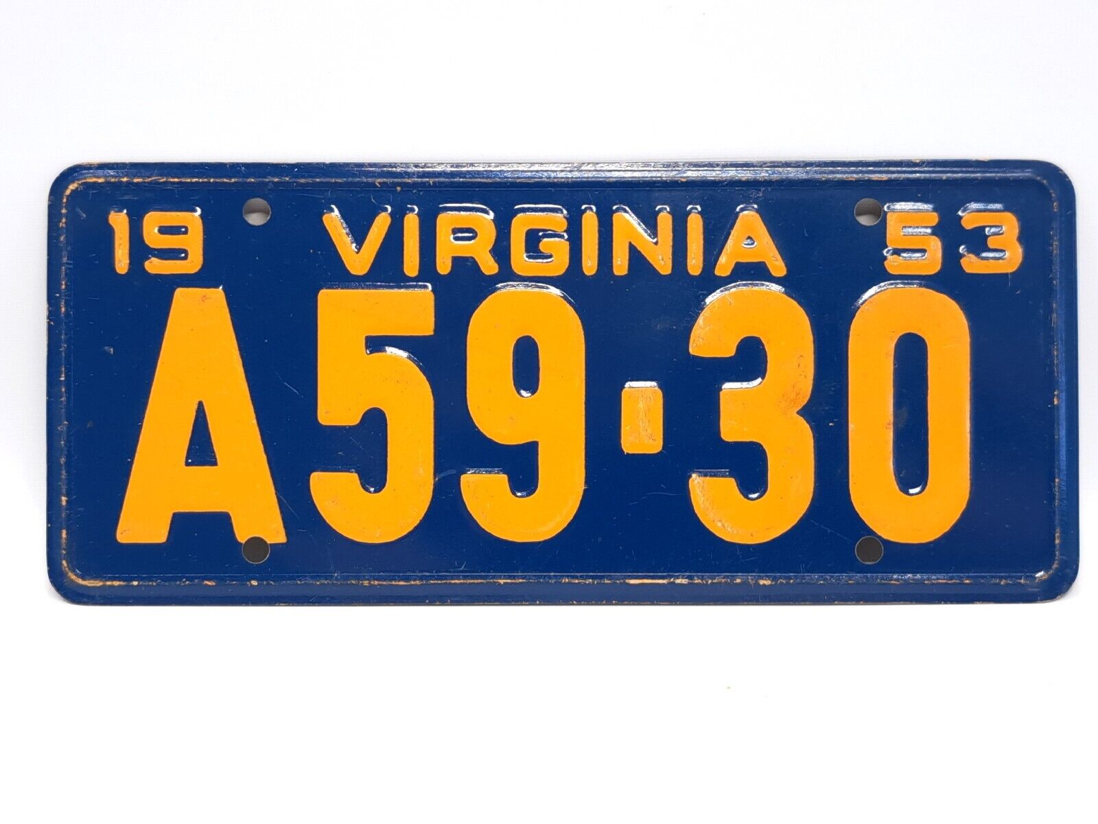 VTG 1953 VIRGINIA GENERAL MILLS WHEATIES CEREAL MINI AUTO BICYCLE LICENSE PLATE