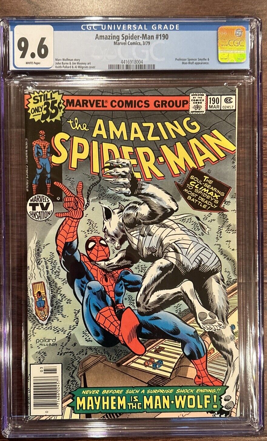 Amazing Spider-Man #190 CGC 9.6 Man-Wolf Appearance White Pages Marvel 1979