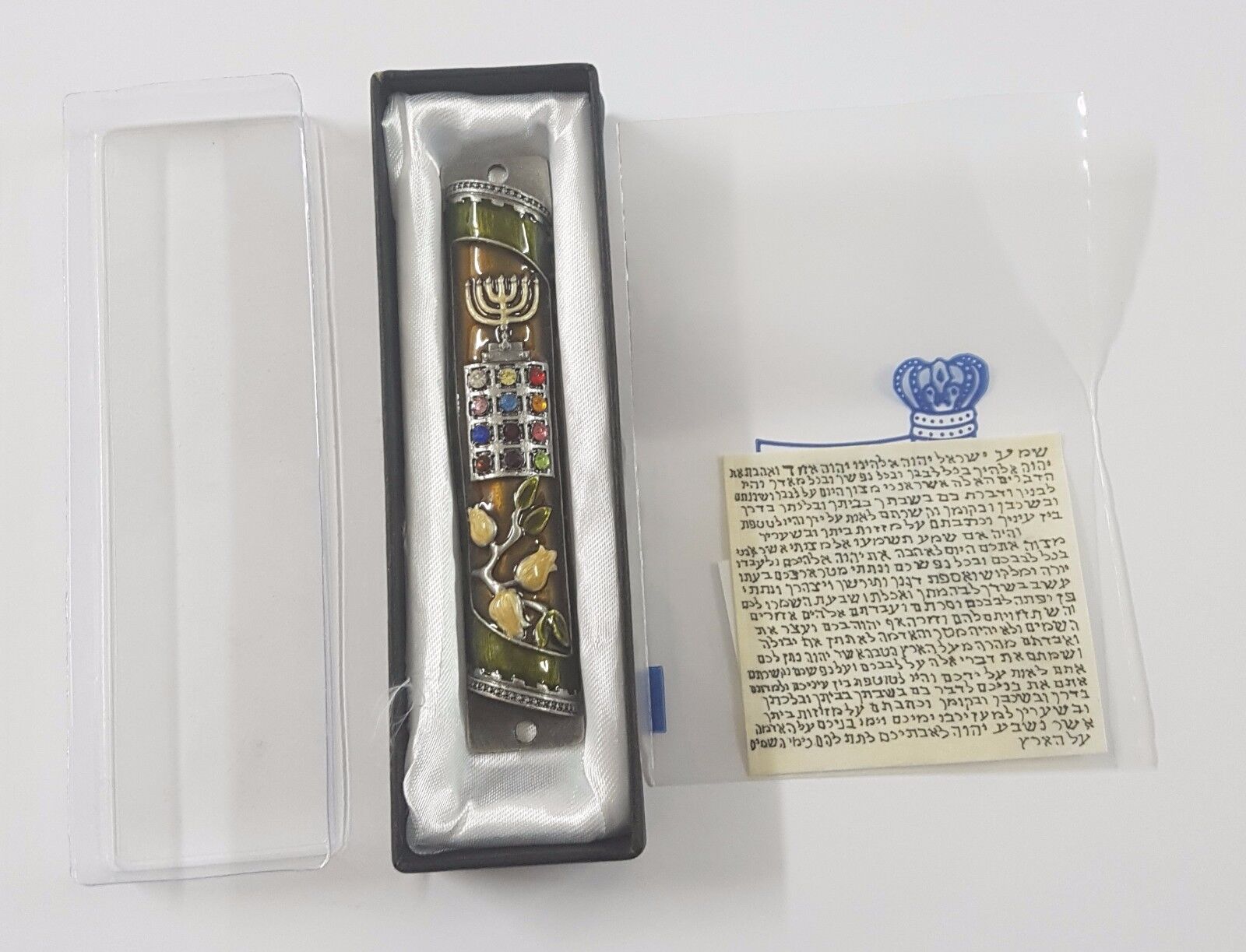 Mezuzah case + Kosher 7cm Scroll klaf Parchment Priestly From Israel Mezuza