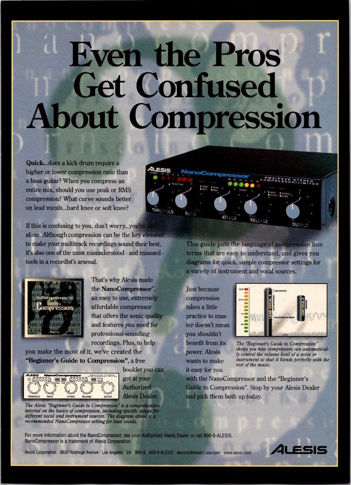 Alesis Nano Compressor Original Vintage Print Ad