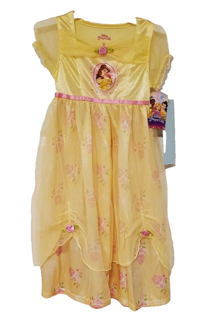 Disney Princess Belle New Girl's Size 4T Beauty And The Beast Yellow Dress