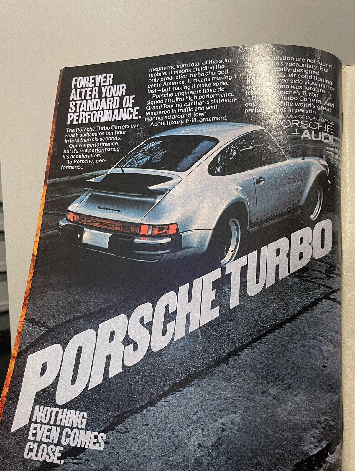 Rare-Original 1977 Porsche Vintage Print ad 911 Turbo Carrera Nothing Comes
