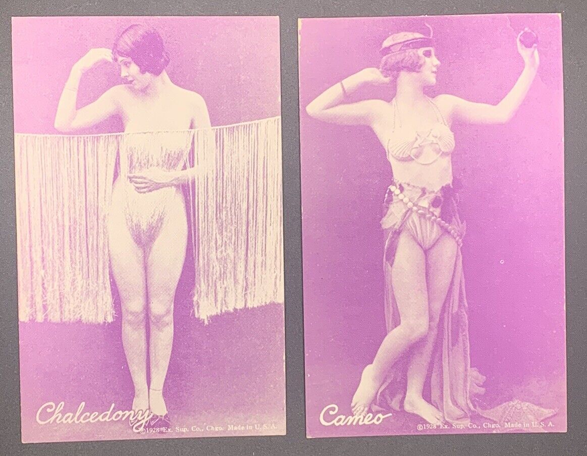 1928 Exhibit Supply Co Pinup Arcade Card Lot of 2