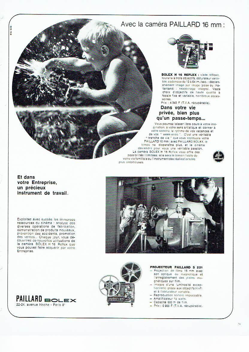 1966 ADVERTISING 116 Paillard Bolex H16 REFLEX PROJECT CAMERA