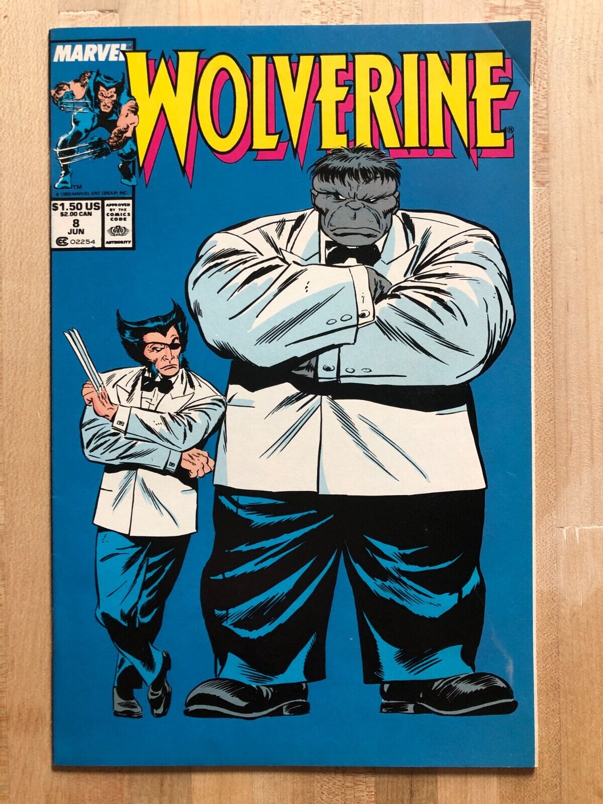 WOLVERINE #8 1989 MARVEL ICONIC BUSCEMA JOE FIX IT COVER ; LIEFELD BACK COVER