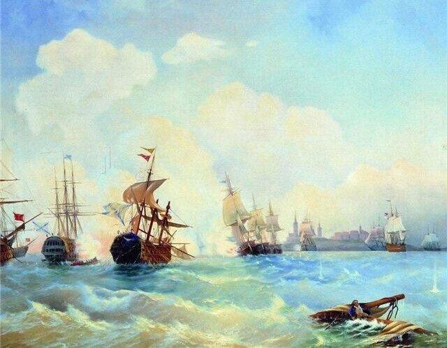 Dream-art Oil painting Alexey-Petrovich-Bogolyubov-Revel-fight-May-2-1790 canvas