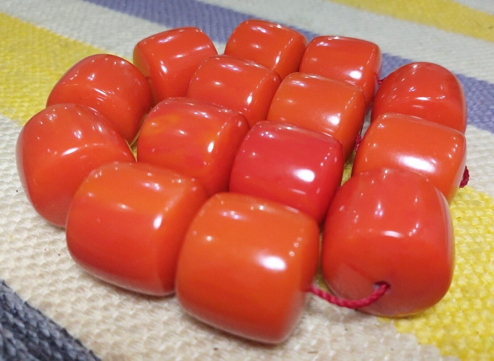 bakelite orange amber 290 grams 14 piece beads suitable for rosary old bacalite