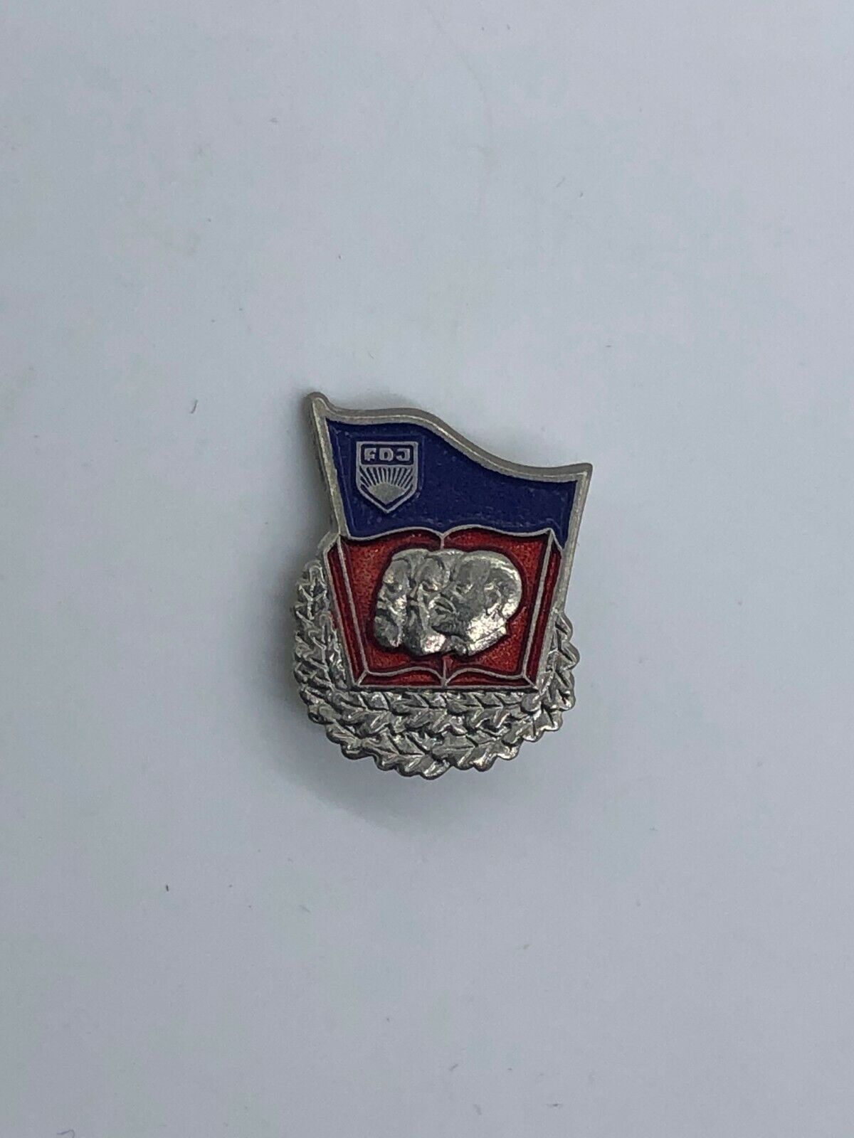 Vintage East German Good Knowledge Pin - Silver - Unissued