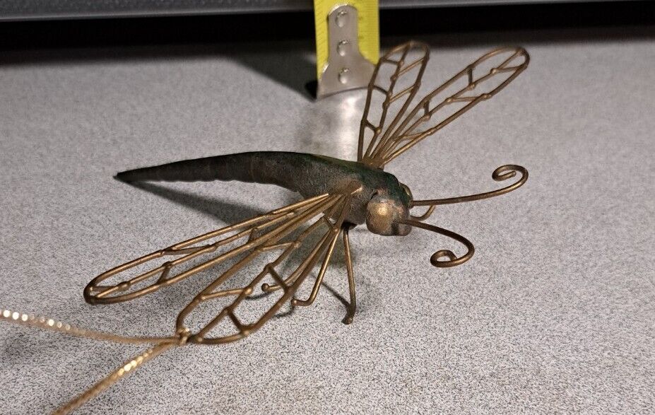 Vintage Metal Dragonfly Ornament 4.75x5.75in #2564L223
