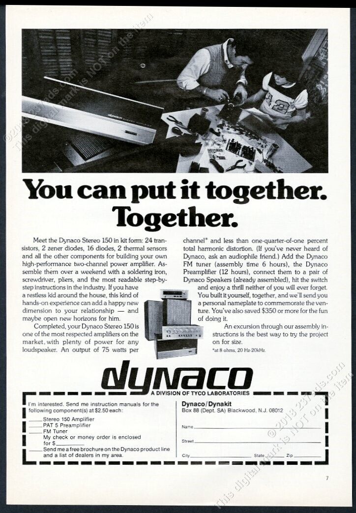 1976 Dynaco Stereo 150 kit photo Dynakit vintage print ad