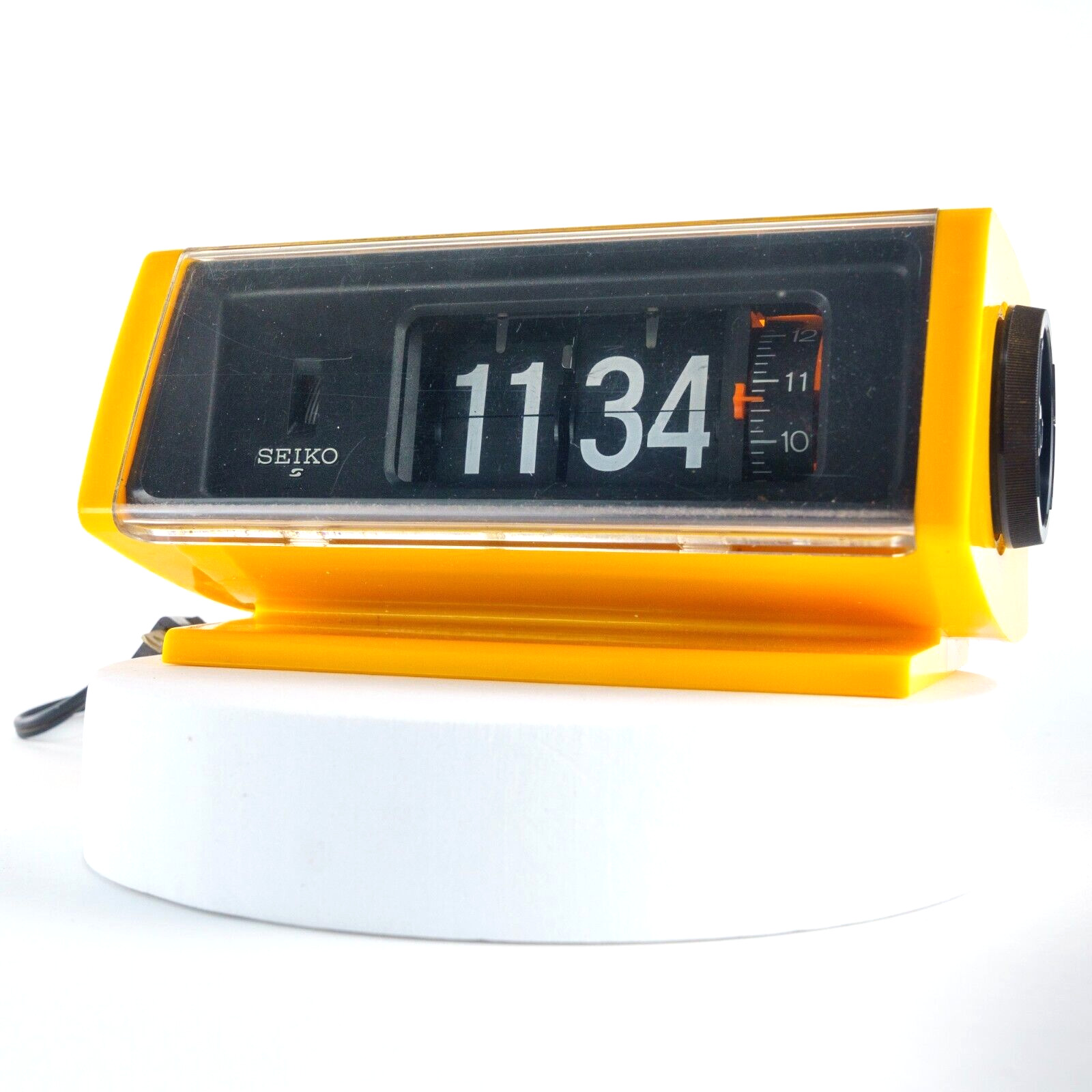 SE|KO Flip Alarm Clock DP-680 Yellow Body Space age Vintage No alarm #1026