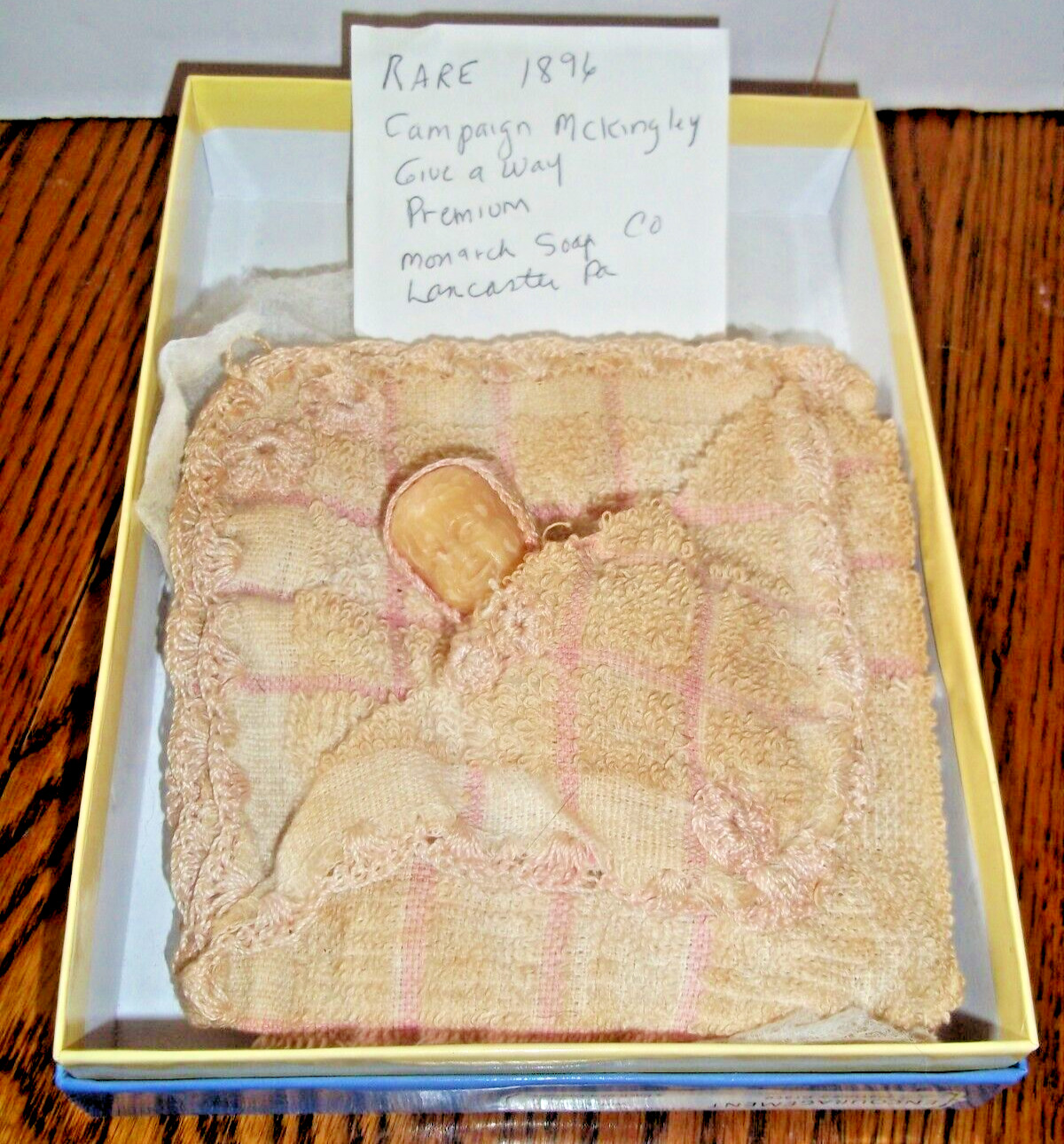 ORIGINAL 1896 PRESIDENTIAL Campaign Give Away  McKINLEY BABY Monarch Soap Co