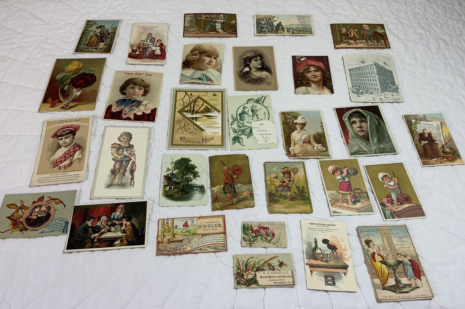 Lot Of 29 Antique Victorian Trade Cards, Advertising, Early 1900’s, Nice