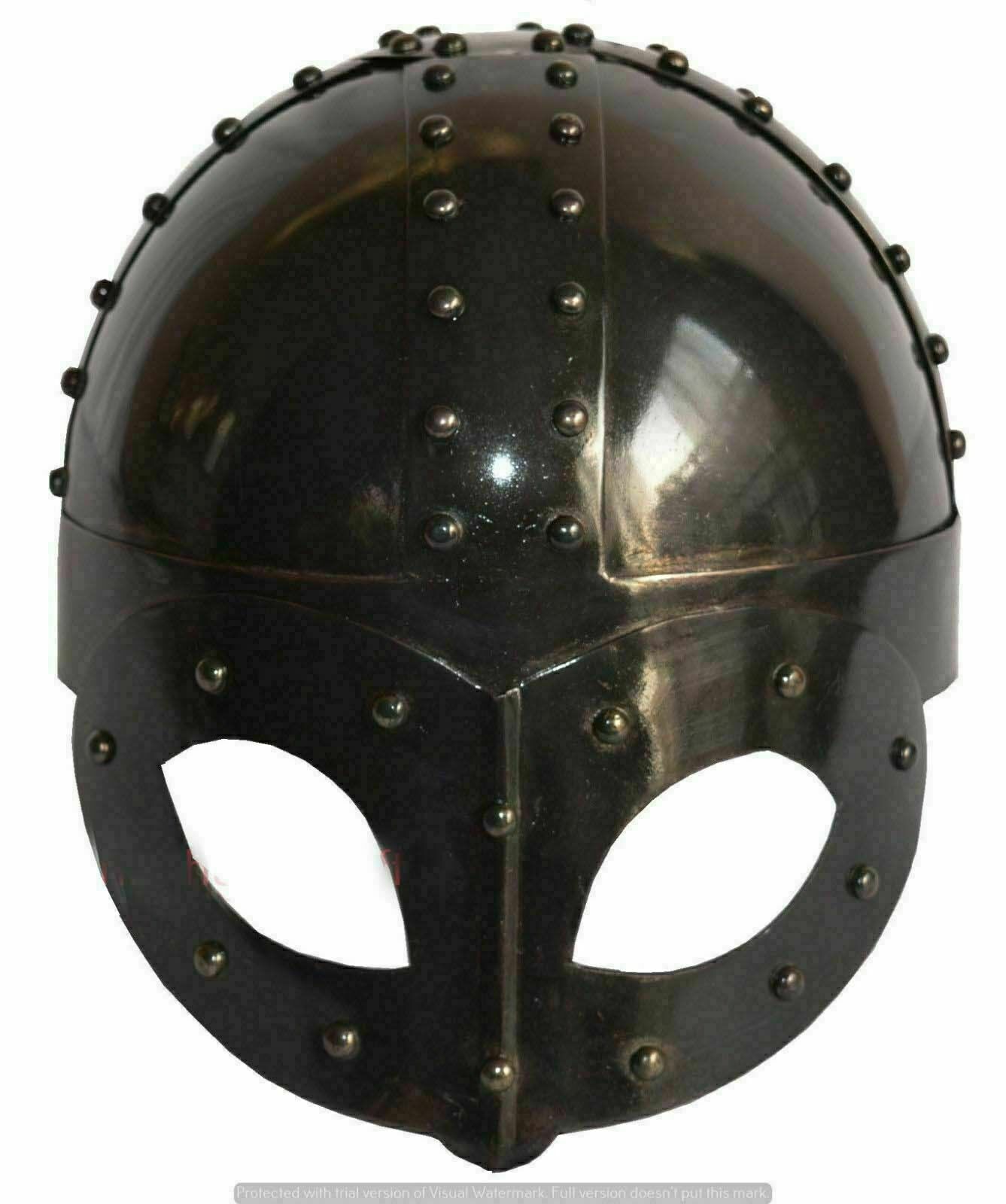 Black Antique Plated Medieval Viking Mask Helmet Halloween Gift
