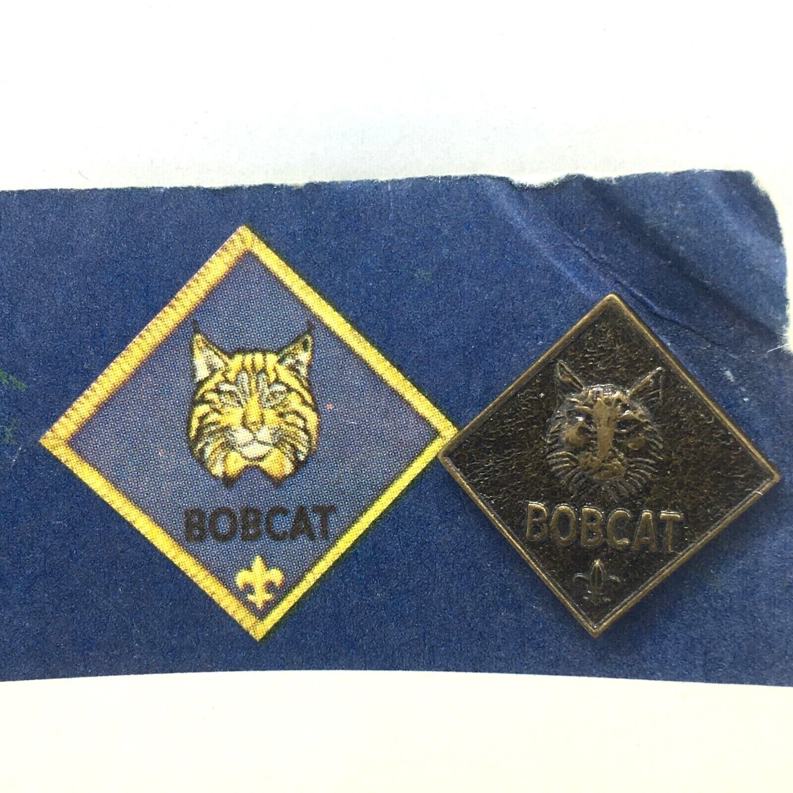 Vintage 1989 Bobcat Cub Scout Badge Pin on Boy Scout Card