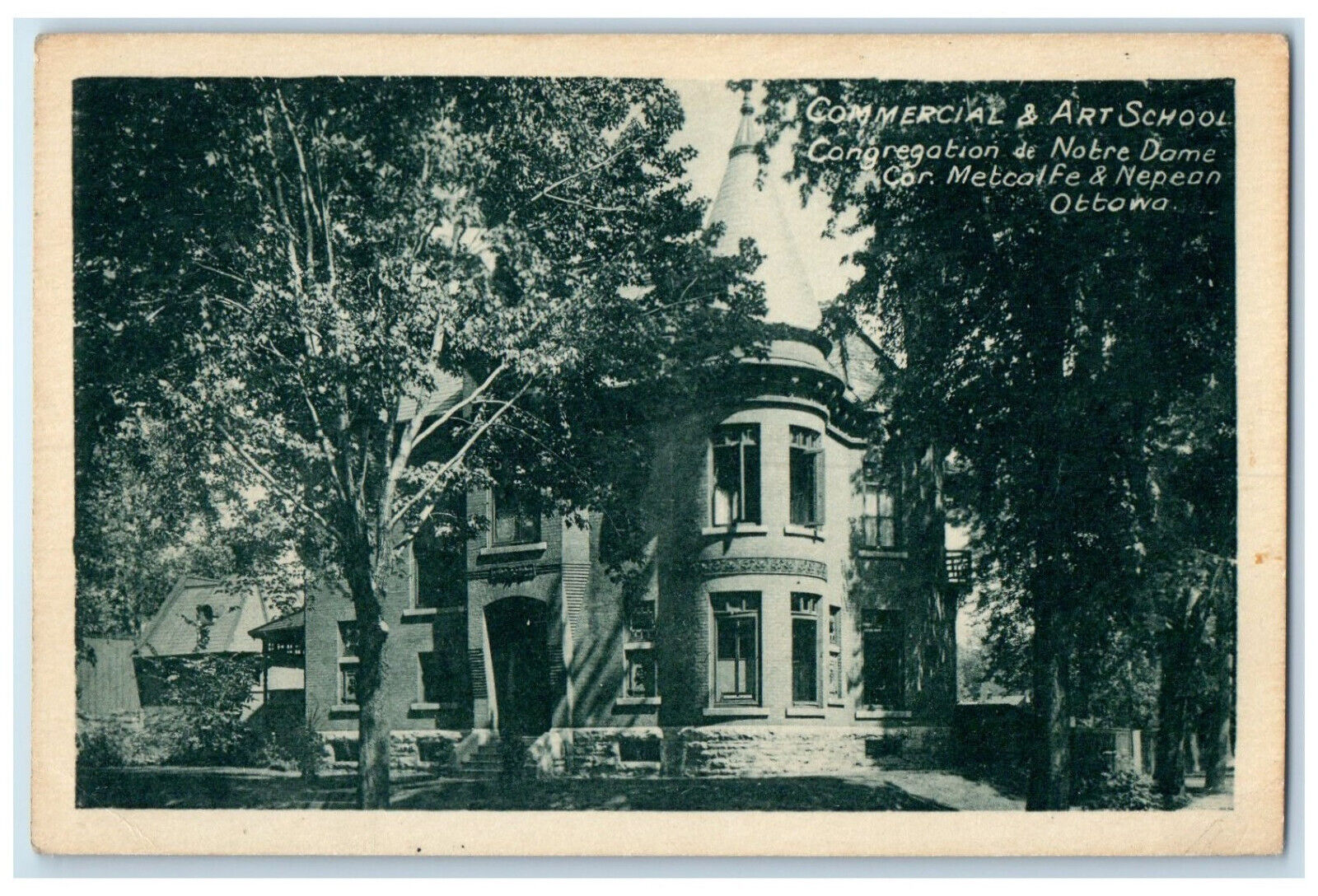 c1930\'s Commercial & Art School Congregation de Notre Dame Ottawa Postcard