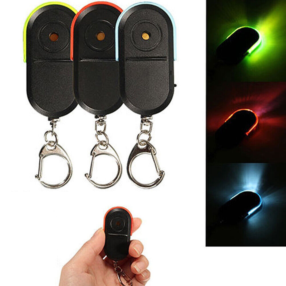 1x Wireless Anti-lost Alarm Key Finder Locator Keychain Whistle Sound LED Light